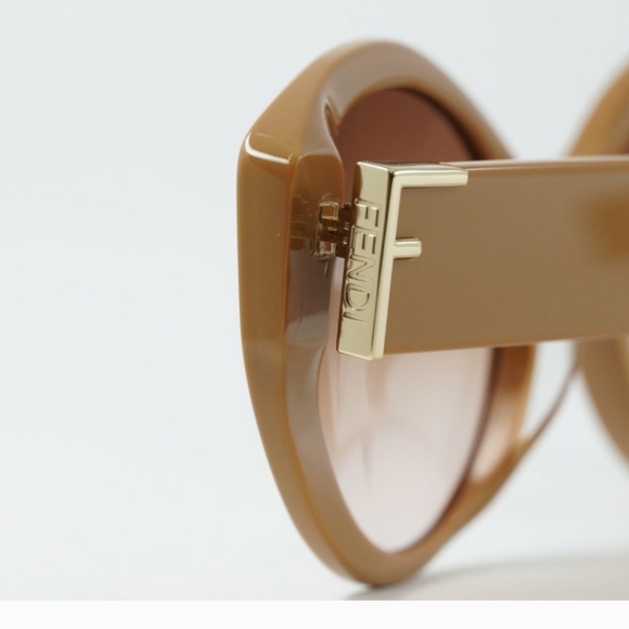 💯 NEW FENDI FE40037U 57F CAMEL BROWN PINK SUNGLASSES - Picture 4 of 10